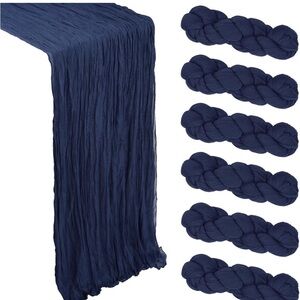 Six Navy Blue Cheesecloth 10 ft Runners Gauze Fabric Runners